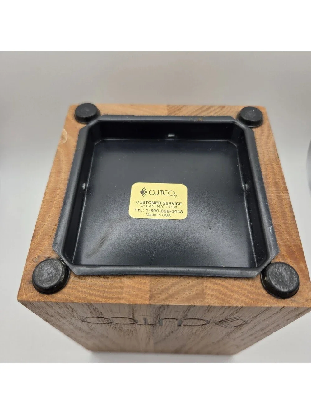 Cutco Oak Wood Utensil Holder Made in USA